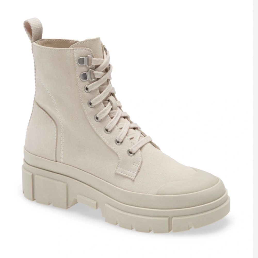 Treasure & Bond Raegin Suede Combat Boots Booties Lace Up Winter Leather 7.5 Tan